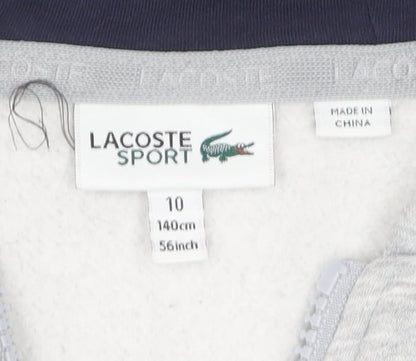 Lacoste Boys Grey Full Zip Hoodie - Size 10