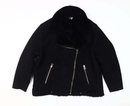 Womens UK Size 14 H&M Black Motorcycle Jacket