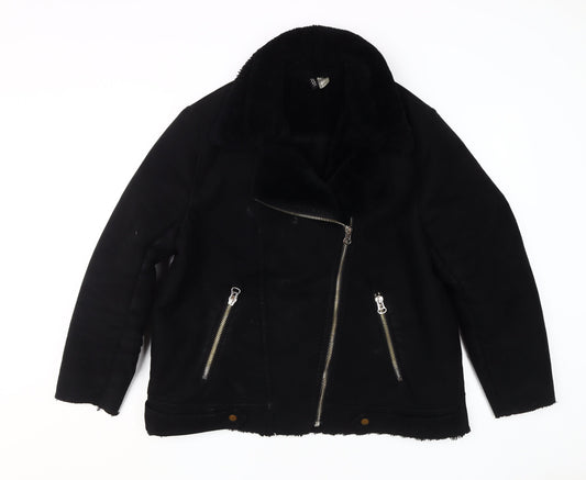 Womens UK Size 14 H&M Black Motorcycle Jacket