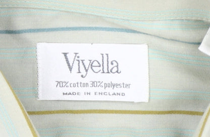 Viyella Men's Beige Striped Dress Shirt 16