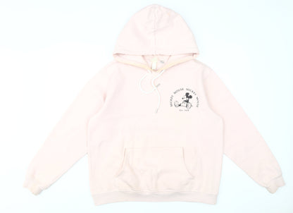 Womens UK Size M Disney Pink Pullover Hoodie