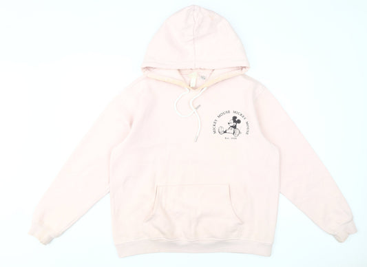 Womens UK Size M Disney Pink Pullover Hoodie