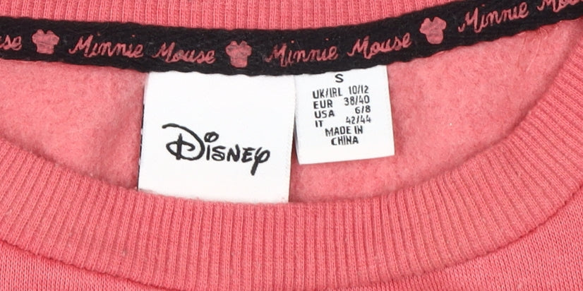 Womens UK Size S Disney Pink Pullover Sweatshirt