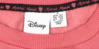 Womens UK Size S Disney Pink Pullover Sweatshirt