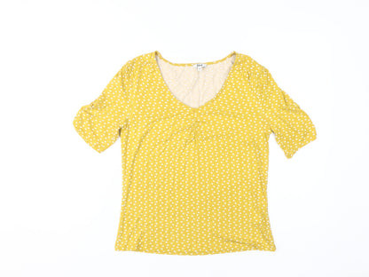 Womens UK Size 10 Khost Yellow Basic T-Shirt