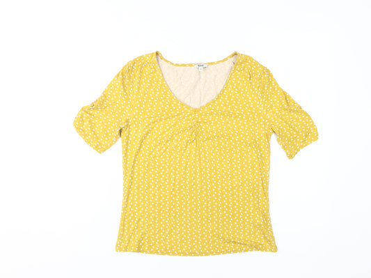 Womens UK Size 10 Khost Yellow Basic T-Shirt
