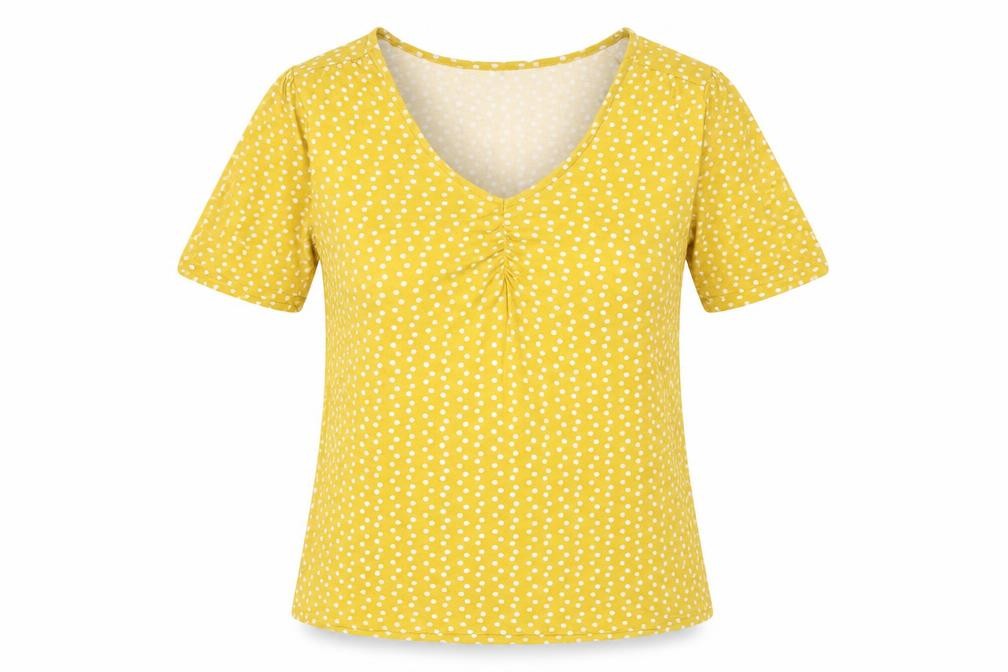 Womens UK Size 10 Khost Yellow Basic T-Shirt