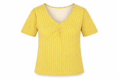 Womens UK Size 10 Khost Yellow Basic T-Shirt