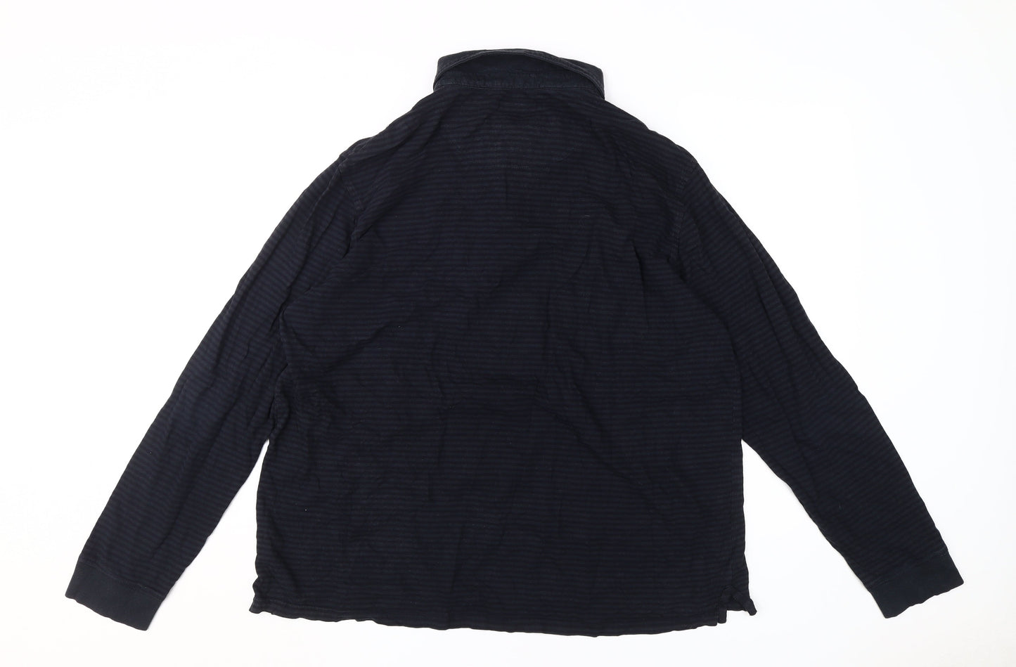 Jasper Conran Men's Black XL Striped Long Sleeve Polo