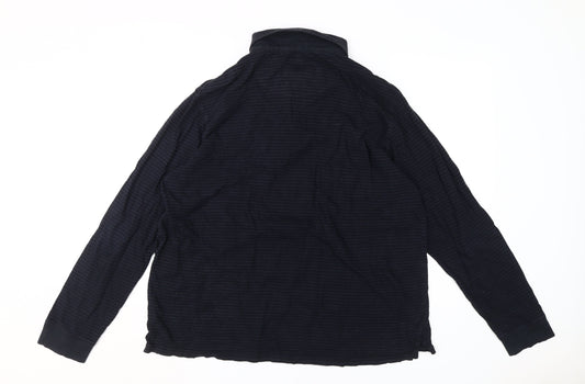 Jasper Conran Men's Black XL Striped Long Sleeve Polo