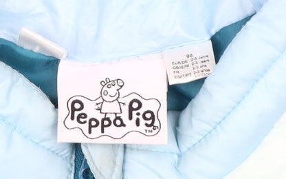 Peppa Pig Boys Blue Puffer Jacket 2-3 Years Quilted Lined