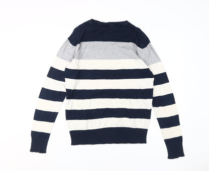 Superdry Men’s Blue Striped Pullover Jumper S