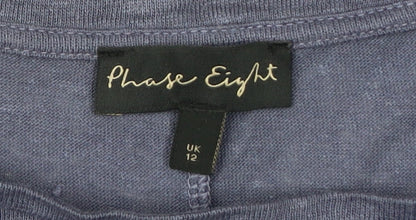 Womens UK Size 12 Phase Eight Blue Jersey T-Shirt