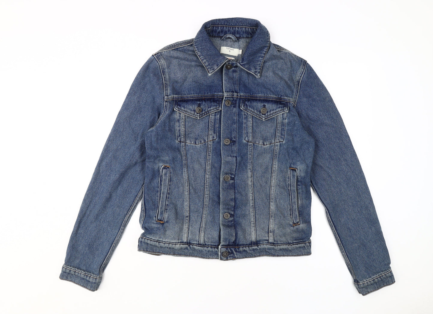Mens UK Size S Topman Blue Basic Jacket