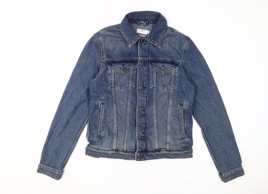 Mens UK Size S Topman Blue Basic Jacket