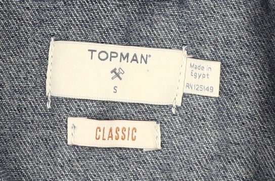 Mens UK Size S Topman Blue Basic Jacket