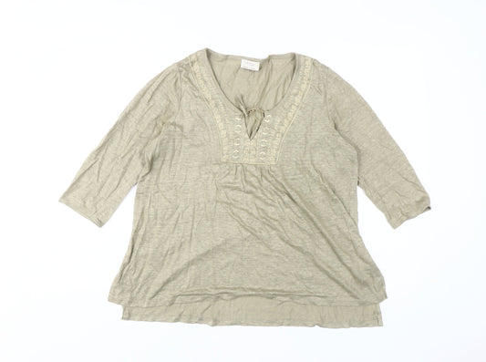 Womens UK Size 8 Wrap Beige Tunic Blouse