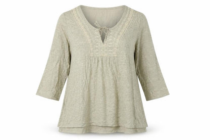 Womens UK Size 8 Wrap Beige Tunic Blouse
