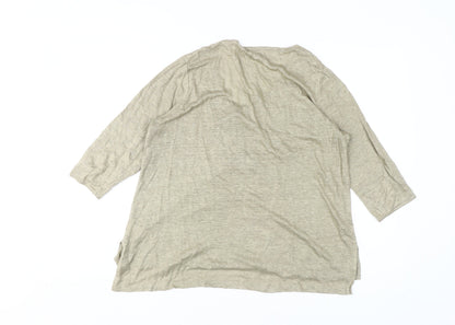 Womens UK Size 8 Wrap Beige Tunic Blouse