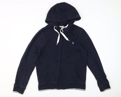 Mens UK Size S Penguin Blue Full Zip Hoodie