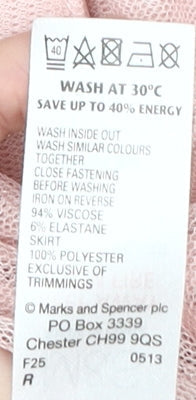 Marks and Spencer Girls Pink Dress, Long Sleeve, 6-7 Years