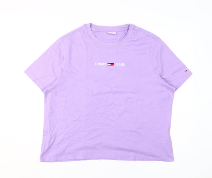 Womens UK Size 2XL Tommy Jeans Purple  T-Shirt