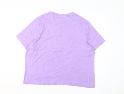 Womens UK Size 2XL Tommy Jeans Purple  T-Shirt