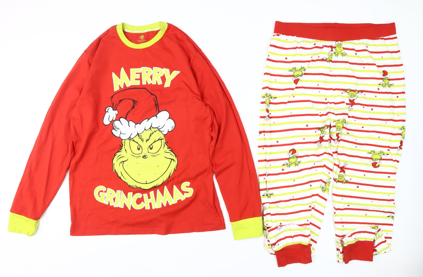 The Grinch Pyjama Set Unisex Adults Red L Christmas