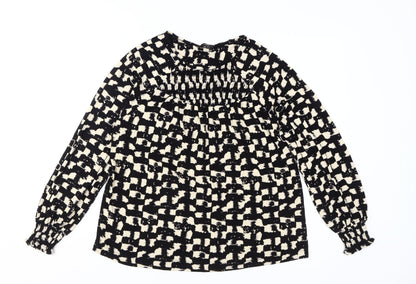 Womens UK Size 14 NEXT Black Tunic Blouse