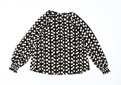 Womens UK Size 14 NEXT Black Tunic Blouse