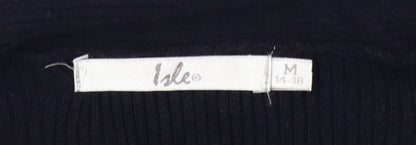 Isle Women's Black Medium Cardigan, Casual Knitwear