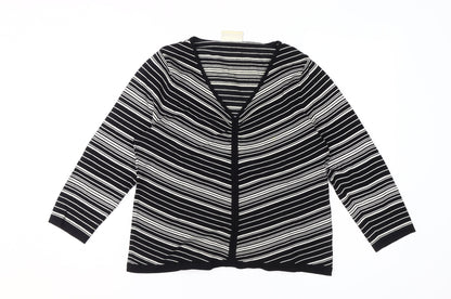 Liz Claiborne Women's Black Striped Knit Blouse M