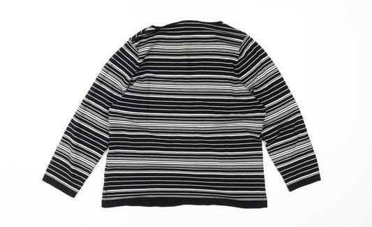 Liz Claiborne Women's Black Striped Knit Blouse M