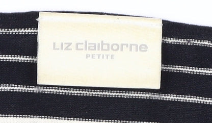 Liz Claiborne Women's Black Striped Knit Blouse M