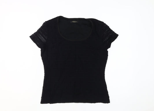Womens UK Size S Precis Black Basic T-Shirt