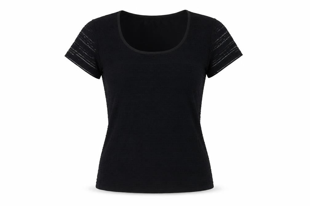 Womens UK Size S Precis Black Basic T-Shirt