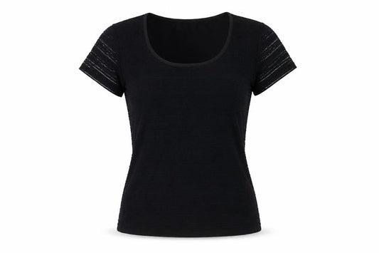Womens UK Size S Precis Black Basic T-Shirt