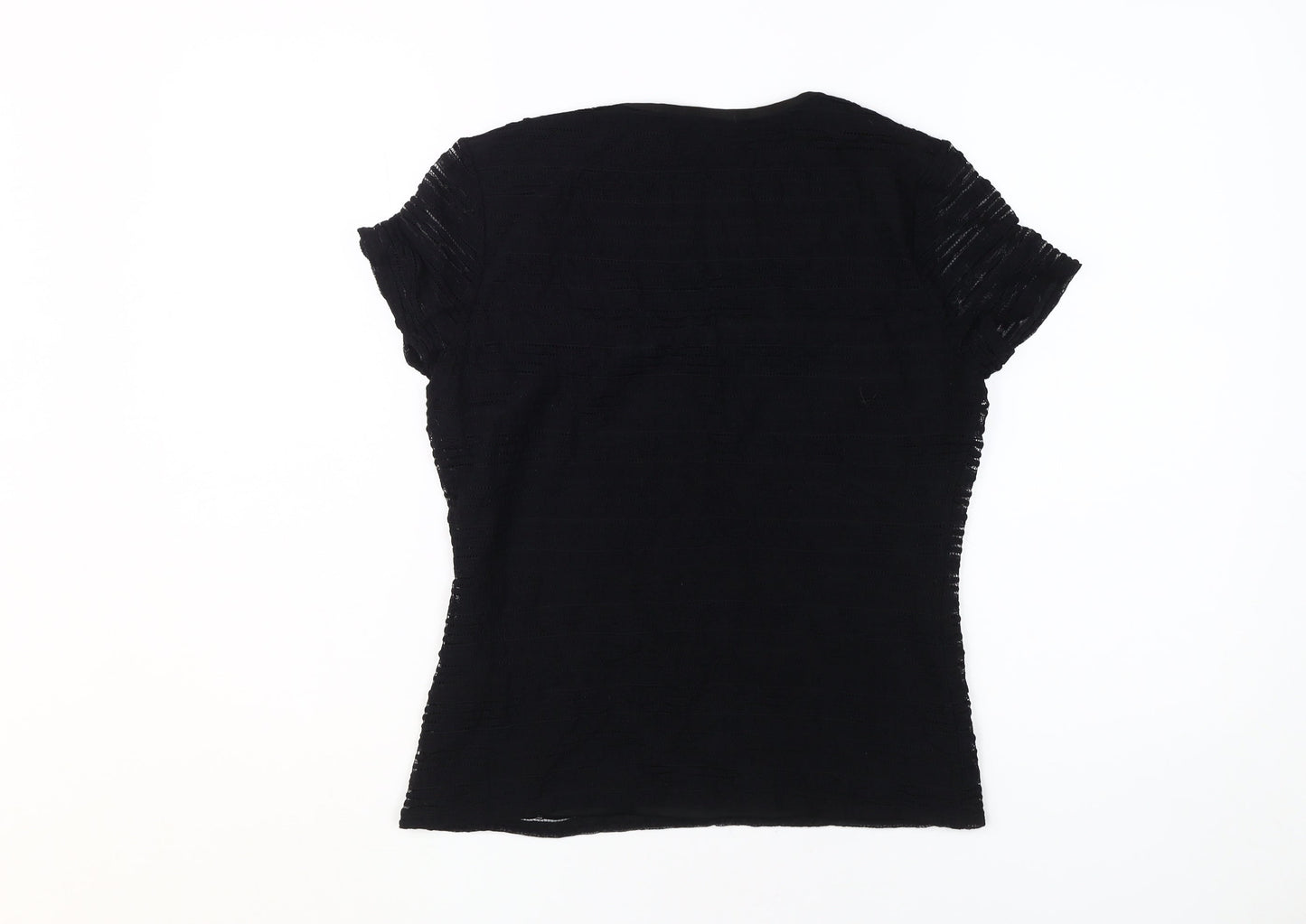 Womens UK Size S Precis Black Basic T-Shirt
