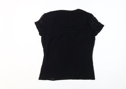 Womens UK Size S Precis Black Basic T-Shirt