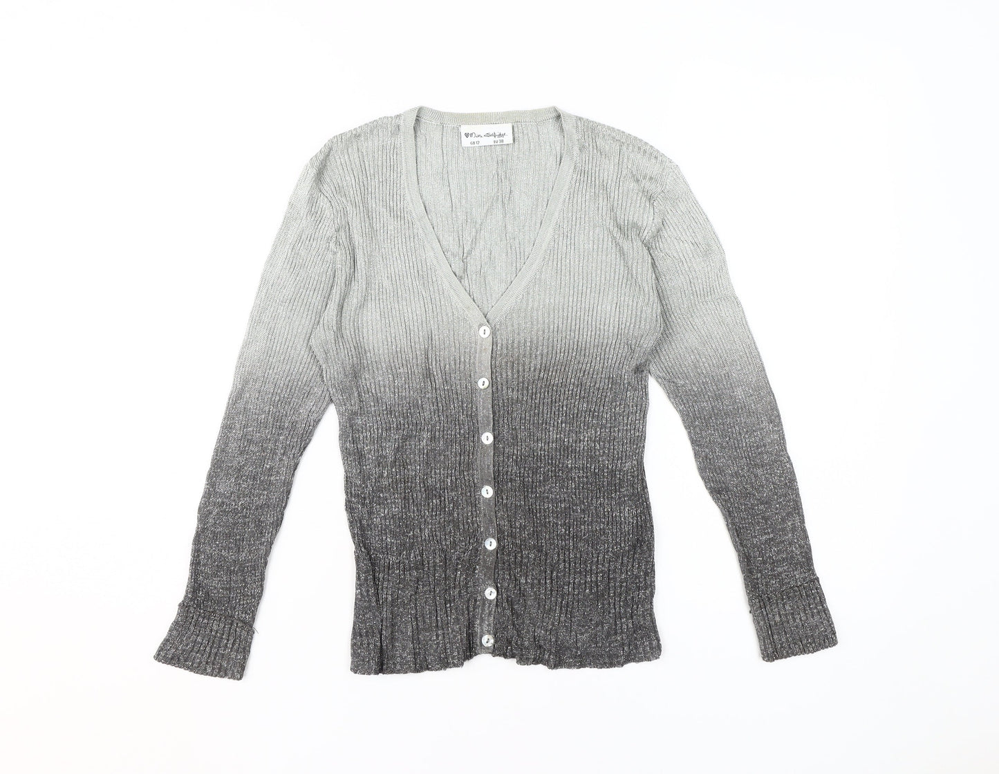 Womens UK Size 12 Miss Selfridge Grey Cardigan Jumper