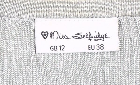 Womens UK Size 12 Miss Selfridge Grey Cardigan Jumper
