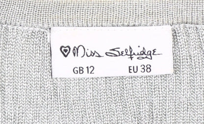 Womens UK Size 12 Miss Selfridge Grey Cardigan Jumper