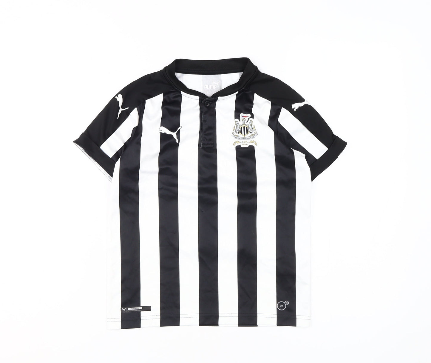 Puma Boys Football Jersey Black White Stripe 9-10 Years