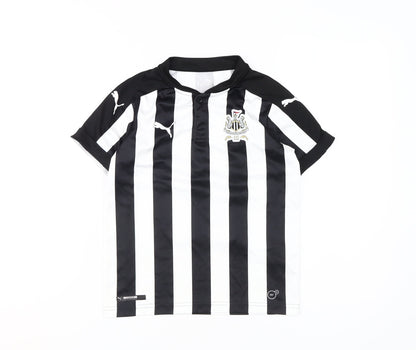 Puma Boys Football Jersey Black White Stripe 9-10 Years