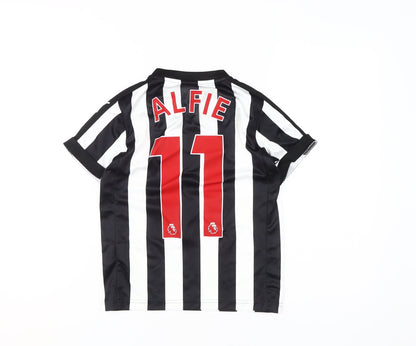 Puma Boys Football Jersey Black White Stripe 9-10 Years