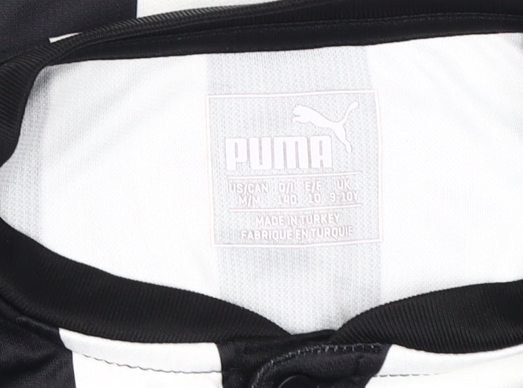 Puma Boys Football Jersey Black White Stripe 9-10 Years