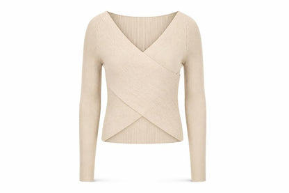 Womens UK Size 6 H&M Beige Wrap Blouse