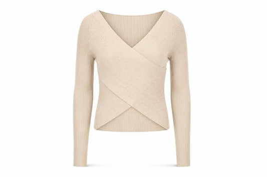 Womens UK Size 6 H&M Beige Wrap Blouse