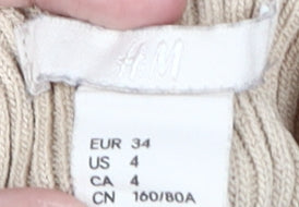 Womens UK Size 6 H&M Beige Wrap Blouse