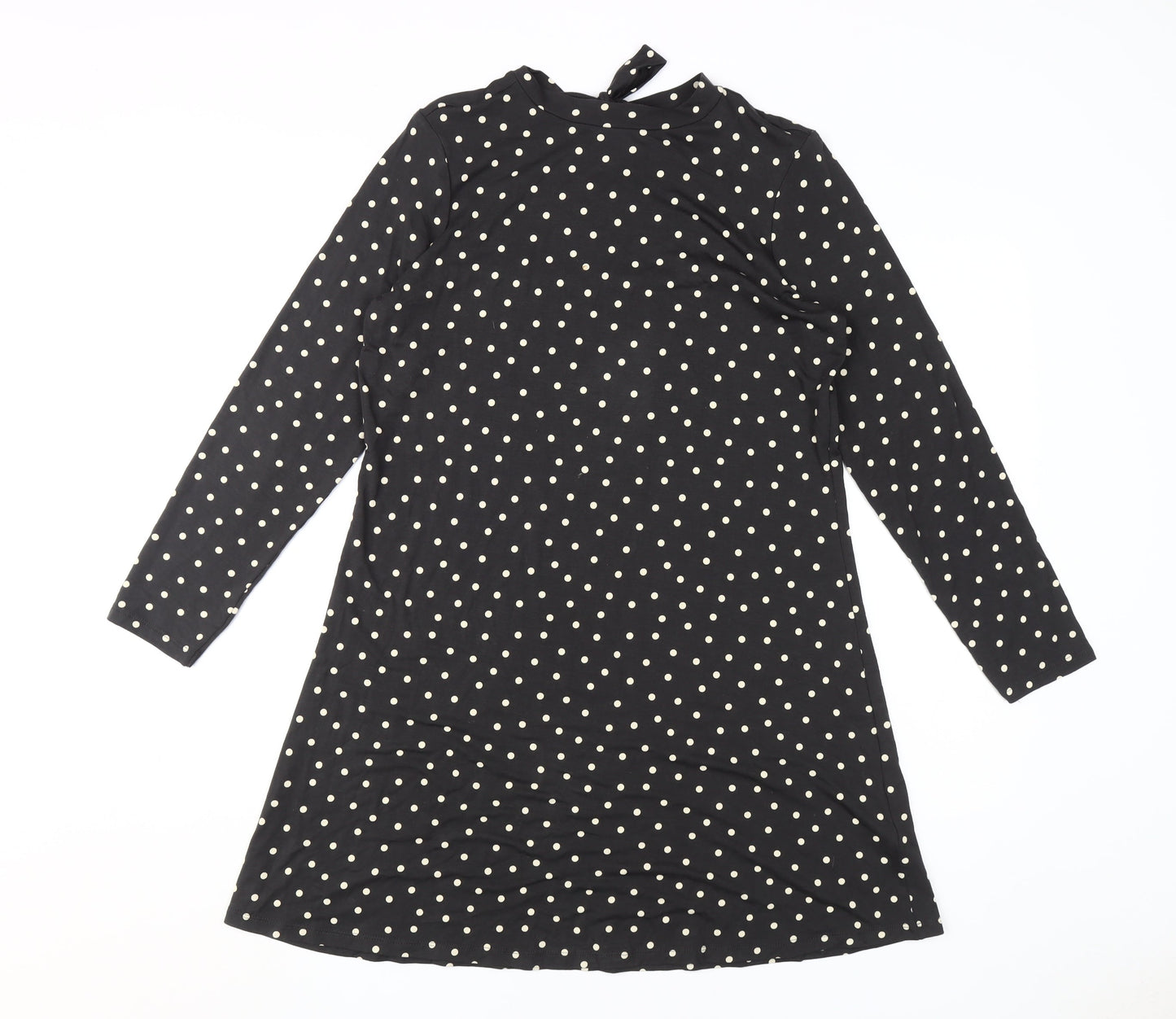 Marks and Spencer Women's Black Polka Dot Shift Dress Size 12